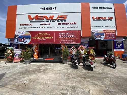 RỘN RÀNG RA MẮT SHOWROOM THẾ GIỚI XE VENUS MOTORBIKE 3 TẠI NHƠN TRẠCH (ĐỒNG NAI)