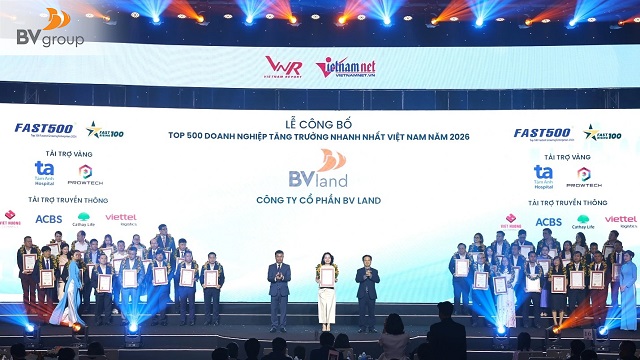 BV LAND ĐƯỢC VINH DANH TRONG "TOP 500 DOANH NGHIỆP TĂNG TRƯỞNG NHANH NHẤT VIỆT NAM 2026"